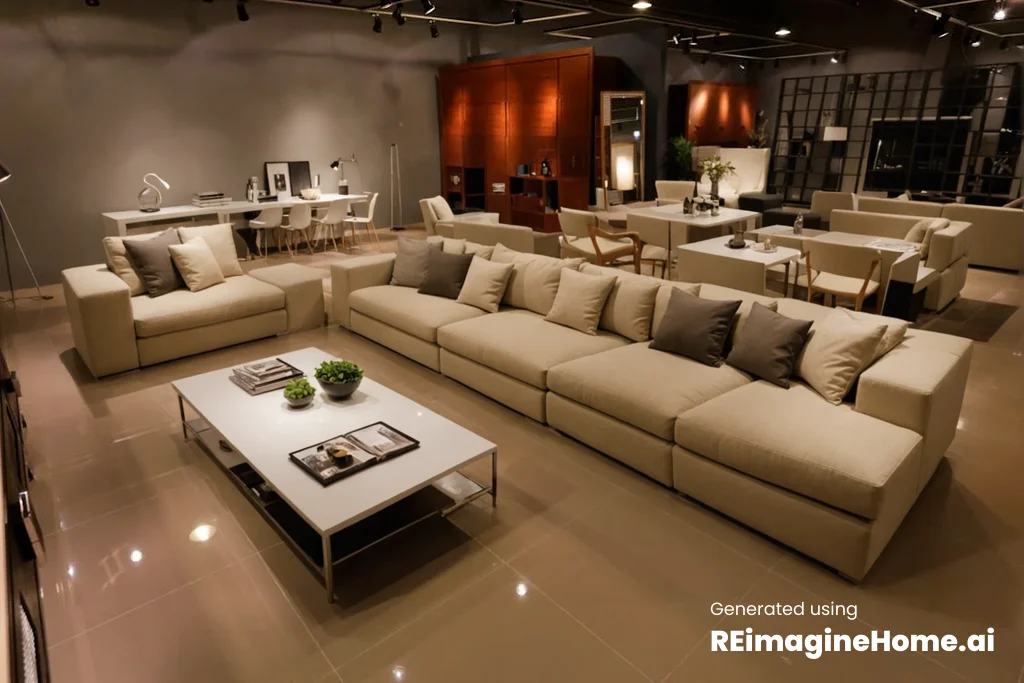 Гостиная с помощью нейросети REimagin Home